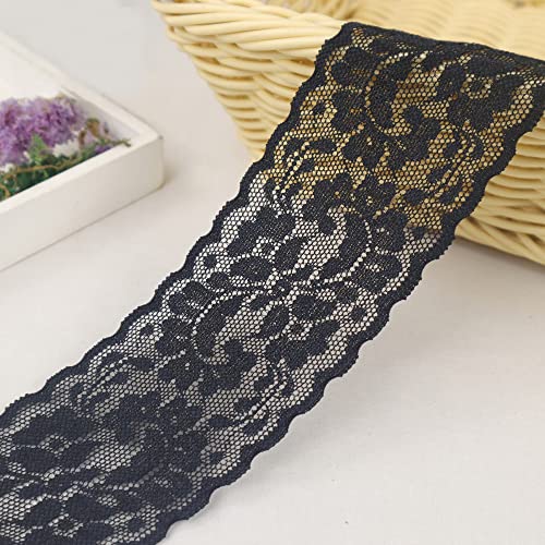 10 Yards Black Lace Trim, Black Lace Trim, Black Lace Ribbon, Lace Sewing  Trim Design Gift Wrap Fabric DIY Embroidered Net Cord for Sewing 