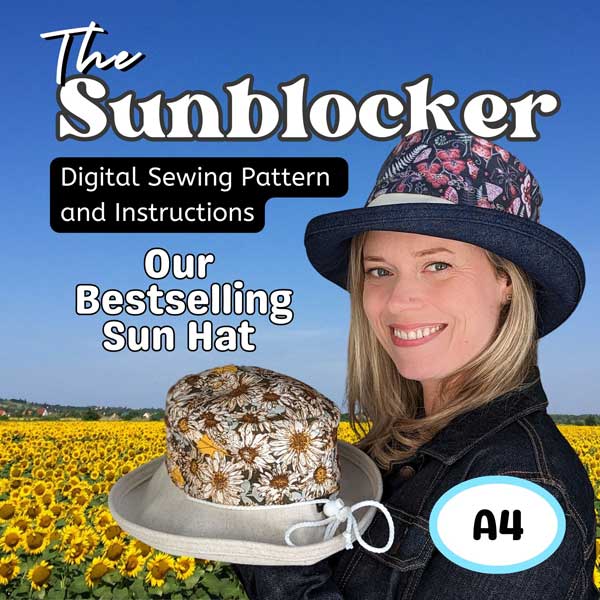 Sunblocker, our bestselling sun hat, sewing pattern and instructions, digital format