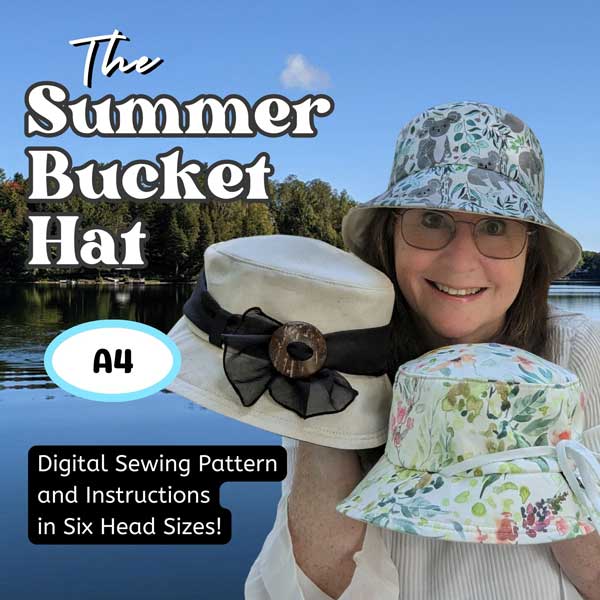The Summer Bucket Sun Hat, sewing pattern and instructions, digital format