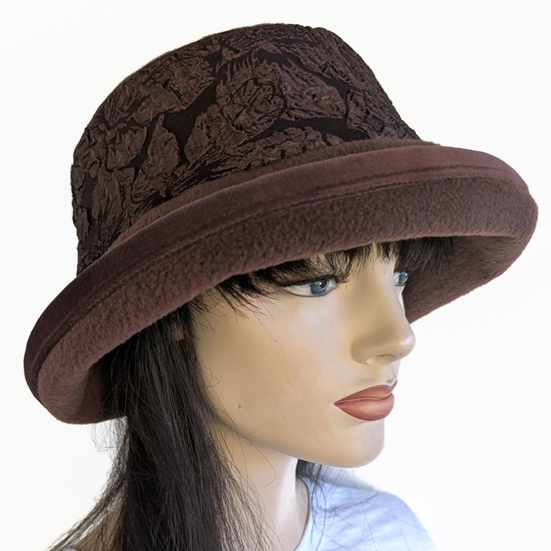 Premium Winter Fashion Hat, tone on tone gorgeous, four colors, with tuck up earflap cuff, wide brim