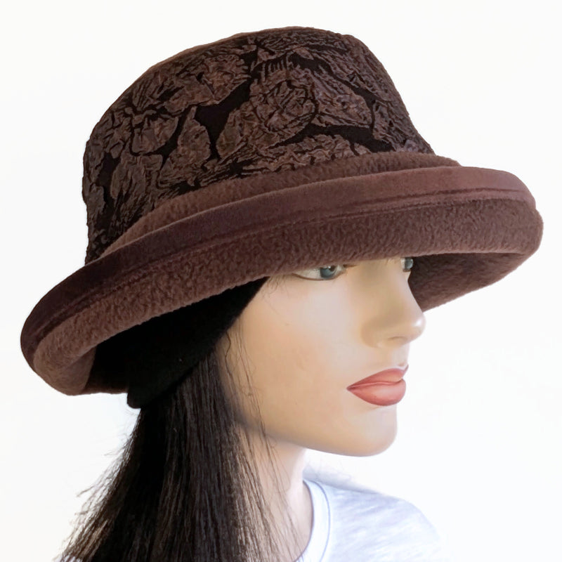 Premium Winter Fashion Hat, tone on tone gorgeous, four colors, with tuck up earflap cuff, wide brim