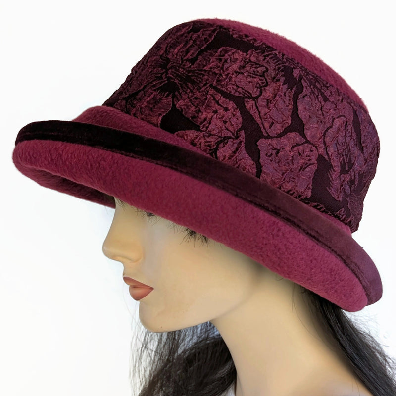 Premium Winter Fashion Hat, tone on tone gorgeous, four colors, with tuck up earflap cuff, wide brim