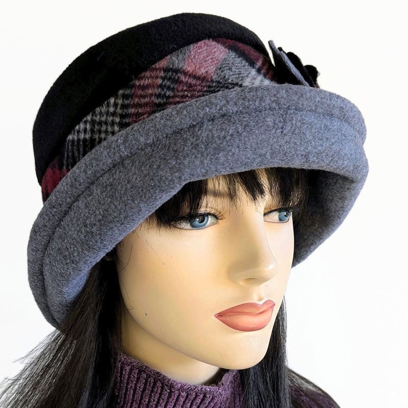 Niagara Fashion Bucket Hat, bucket style with deep adjustable brim and flower pin trim