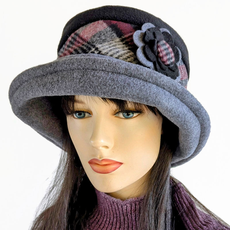 Niagara Fashion Bucket Hat, bucket style with deep adjustable brim and flower pin trim