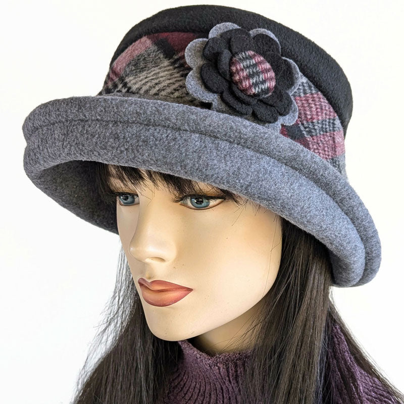 Niagara Fashion Bucket Hat, bucket style with deep adjustable brim and flower pin trim