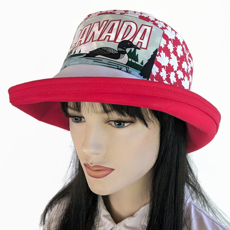 The Perfect Sun Hat Fun Hat, Canada loud and proud, with flattering brim mid size brim