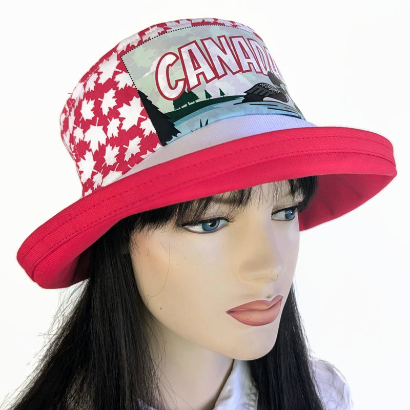 The Perfect Sun Hat Fun Hat, Canada loud and proud, with flattering brim mid size brim