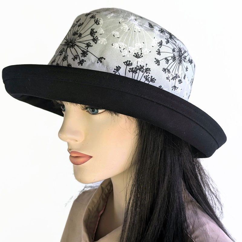 114-c Sunblocker UV summer hat sun hat with large wide brim featuring dill on sage