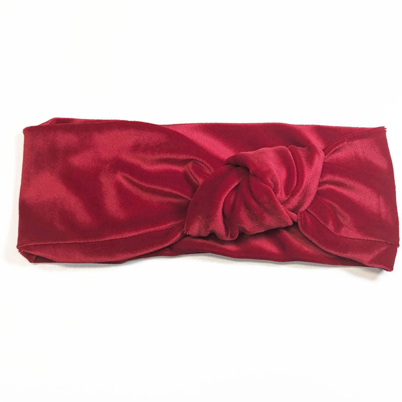 Knotted Velvet headband, assorted colors, great for indoors or out