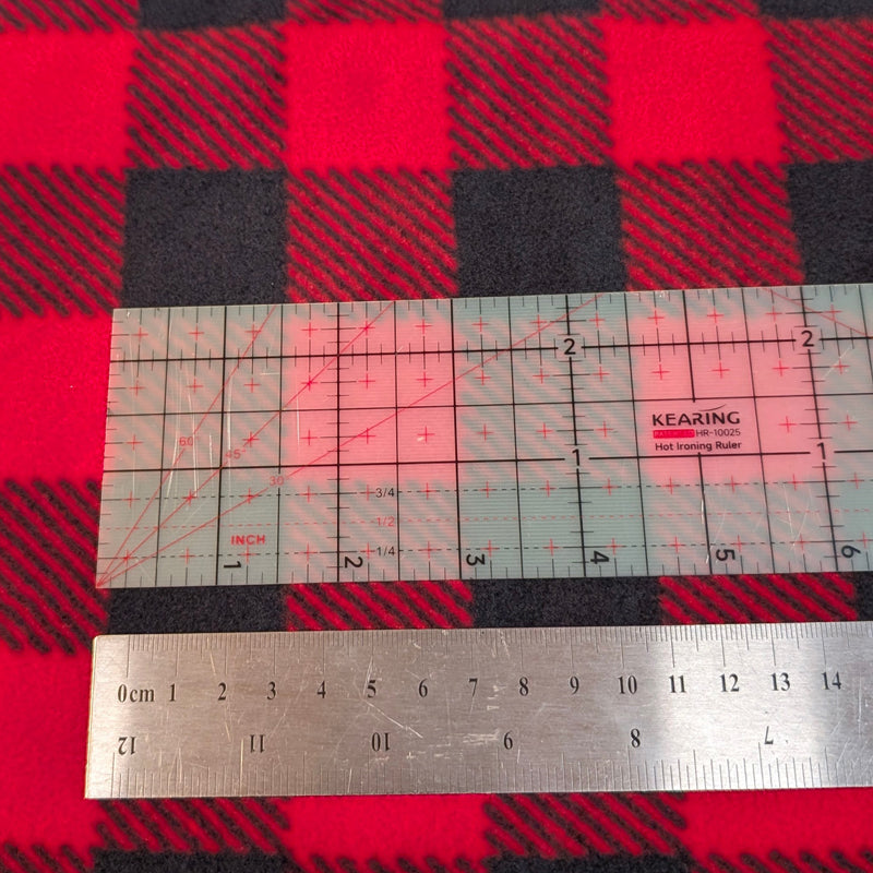 Polar Fleece in Red and Black Buffalo Check, non-pill on one side