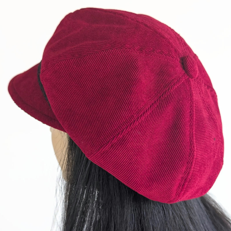 Newsboy Poorboy Fashion Cap with black lace trim, relaxed fit, Assorted Colors