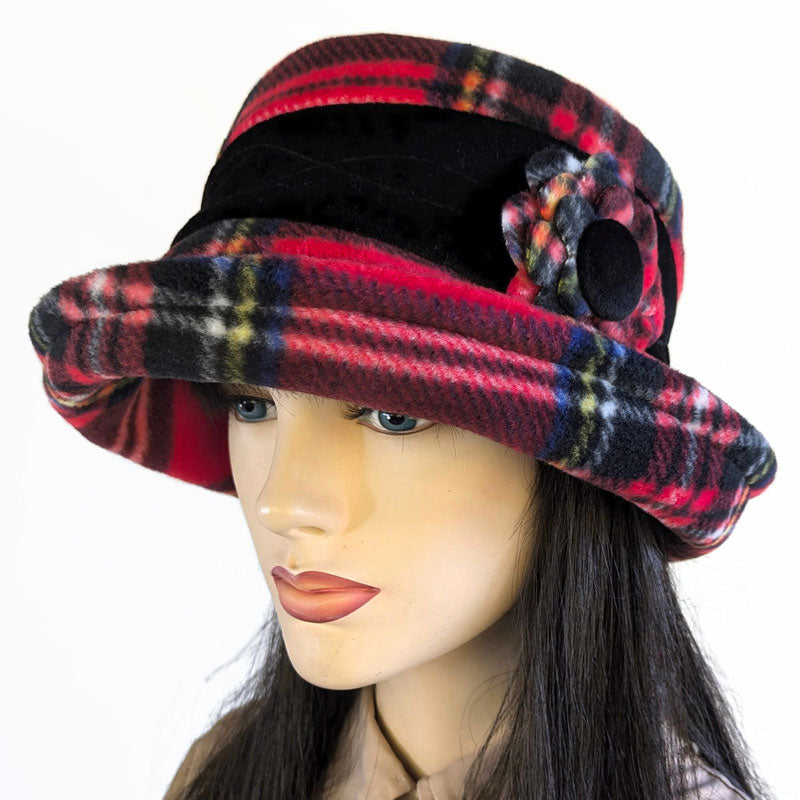 Niagara Fashion Bucket Hat, with adjustable deep brim and pin trim, stewart plaid