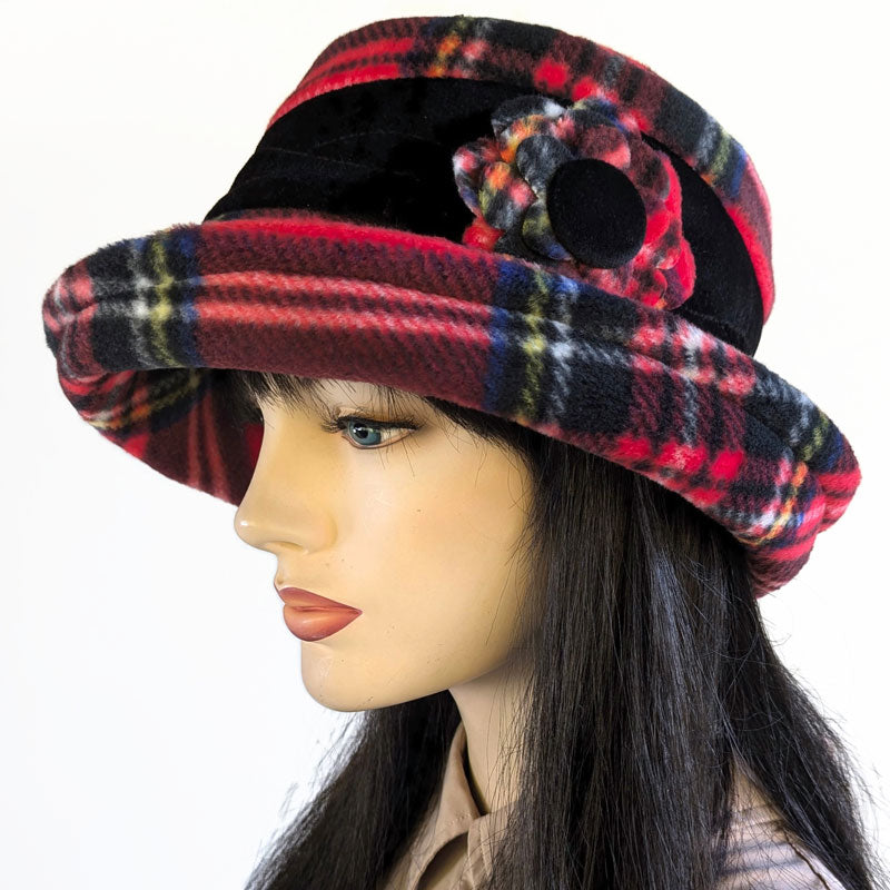 Niagara Fashion Bucket Hat, with adjustable deep brim and pin trim, stewart plaid