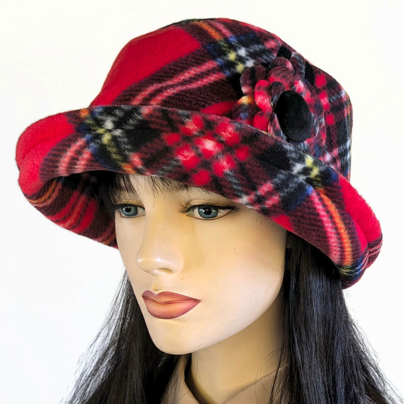 Niagara Fashion Bucket Hat, with adjustable deep brim and pin trim, stewart plaid