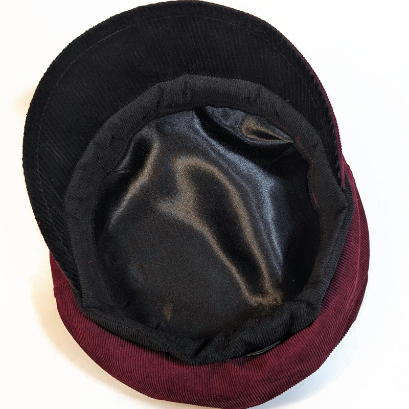 Fisherman Fashion Cap in fine corduroy, wide visor, relaxed fit, bow trim, asst colors