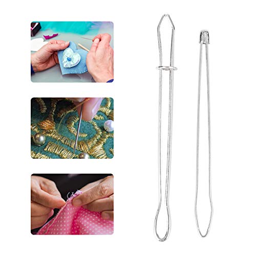HEALLILY Drawstring Threader Easy Pull Bodkin Threader with Tweezers f ...