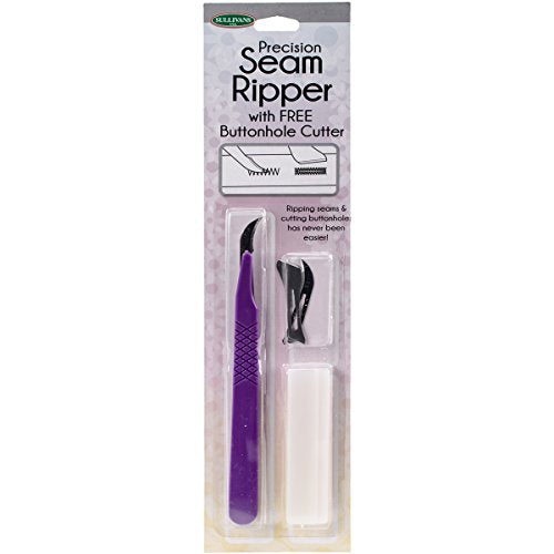 Sullivans 37265 Precision Seam Ripper with Free Buttonhole Cutter, Purple