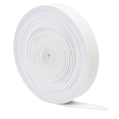 KELYDI 2cm Wide Flat Elastic Bands for Sewing Waistbands Handmade DIY Craft Clothing Shoes and Hats Accessories (White, 10 M)