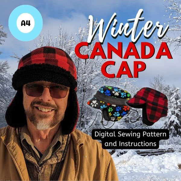 Winter Canada Cap sewing pattern and instructions, digital format