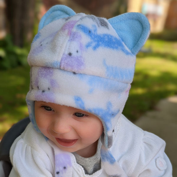 Adorable Kid&#39;s Fleece Stroller Hat sewing pattern and instructions, digital format