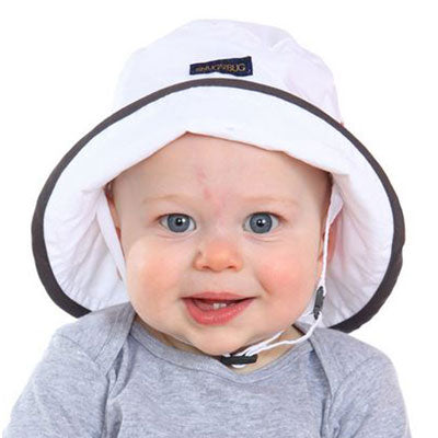 Baby Sun Hat, in 2 sizes, white and black design