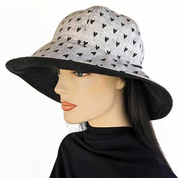 Reversible Wide Brim Bucket Sun Hat, holiday hat, with adjustable fit, chinstrap