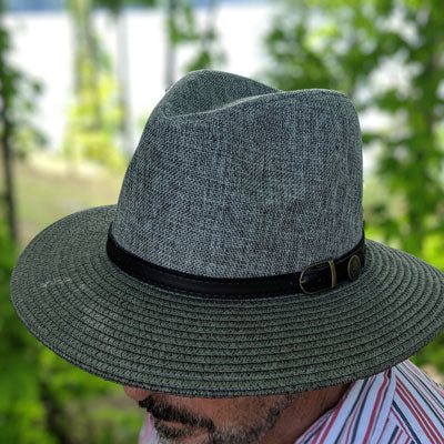 Men&#39;s summer Fedora in Charcoal, one size