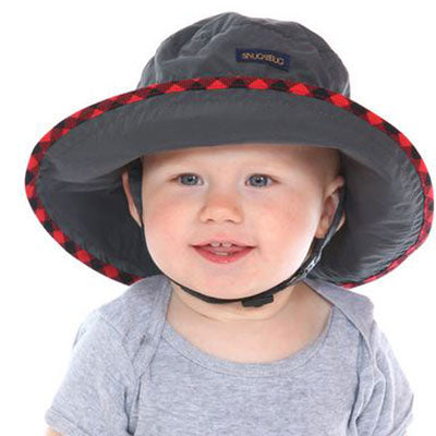 Kids Adjustable Sun Hat, in sizes infant to 8 years, charcoal UPF50+