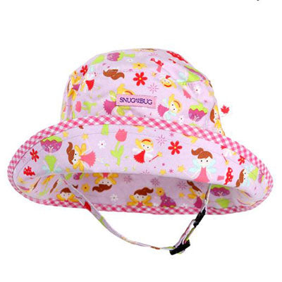 Kids Adjustable Sun Hat, in sizes infant to 8 years, fairies print