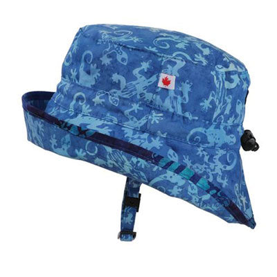 Kids Adjustable Sun Hat, in size 2 to 8 years, gekko print