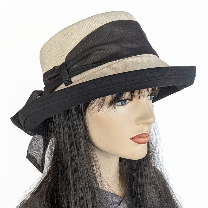 301 Sunblocker with Scarf - Natural Oatmeal with removable Black Scarf