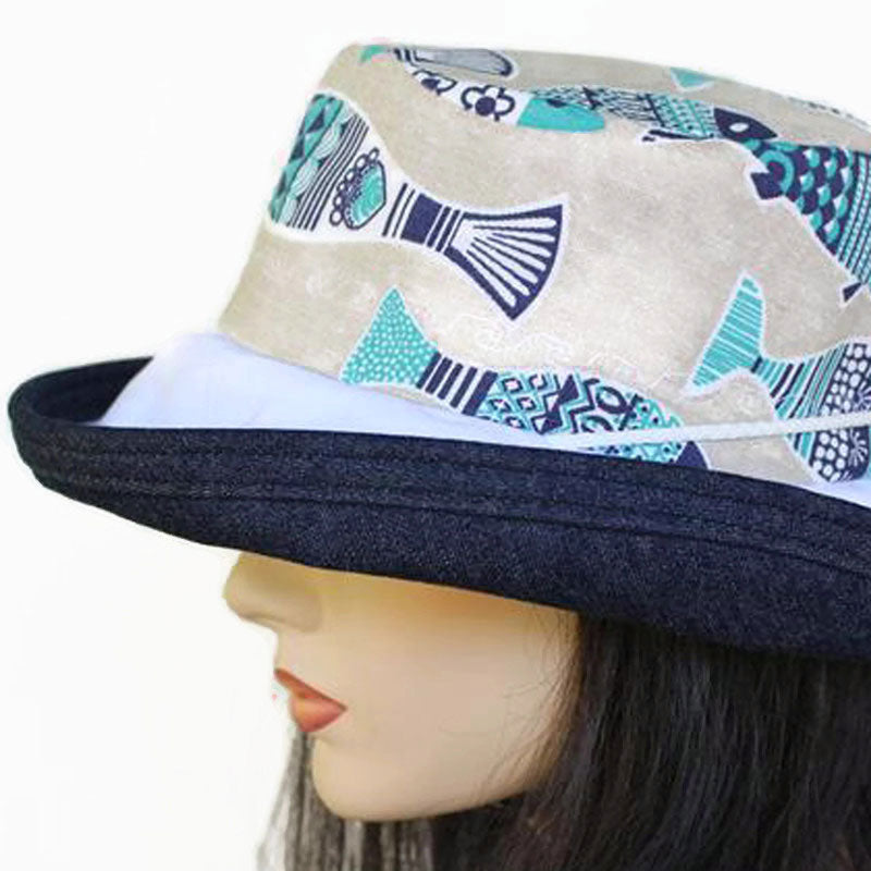 Fedora Sunblock Hat, Packable Hat, Crushable Hat, Mad for Plaid