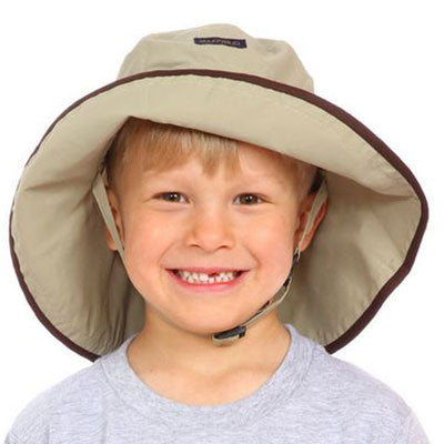 Adjustable Sun Hat, in sizes infant to 8 years, tan UPF50+