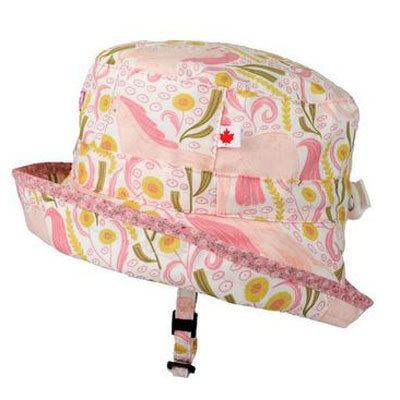 Kids Adjustable Sun Hat, in size 2 to 8 years, unicorn dreams print